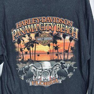 Harley-Davidson Fall Rally Panama City Beach Long Sleeve Shirt Men's Sz L Black